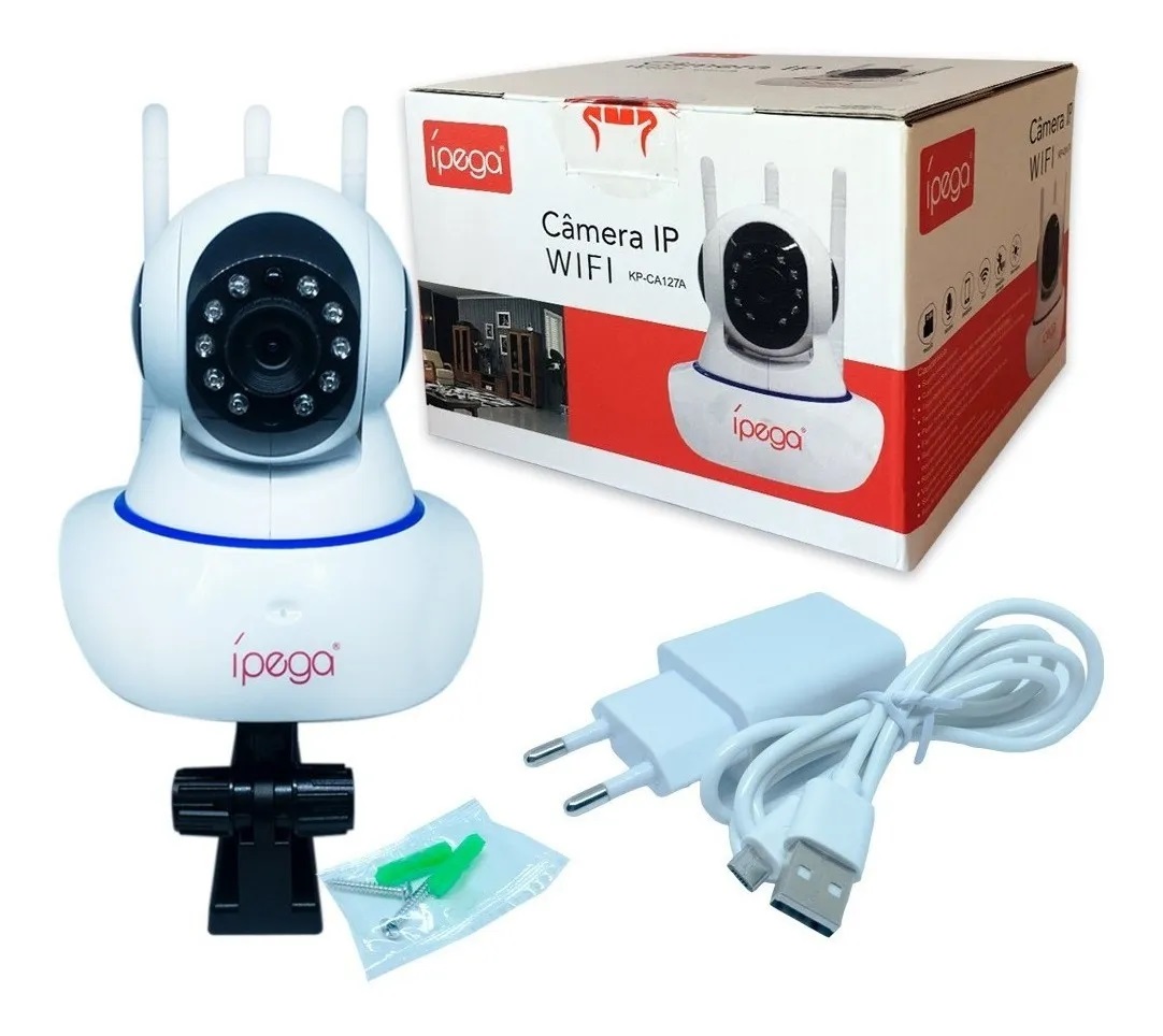 Clique Aqui para Comprar Câmera de Segurança IP HD 720 Sem Fio Wi-FI P2P Audio 3 Antenas